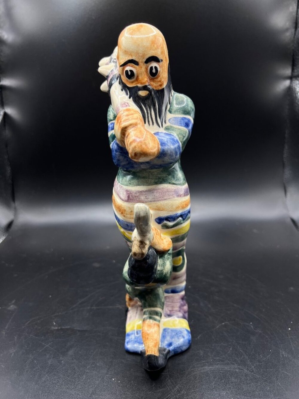 Hand-Painted Vintage Jack the Giant Killer Figurine Shearwater Pottery 9” tall
